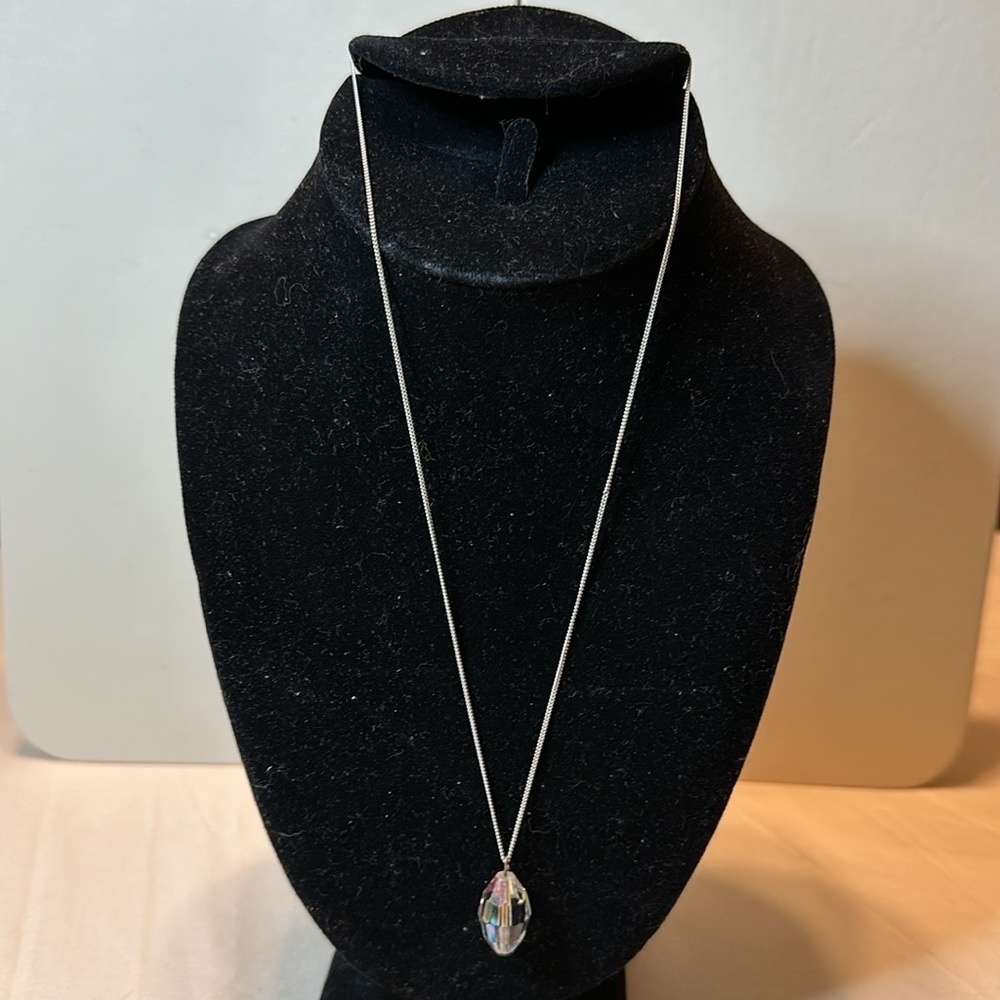 18 inch, 925 Italy chain with aurora borealis bead pendant